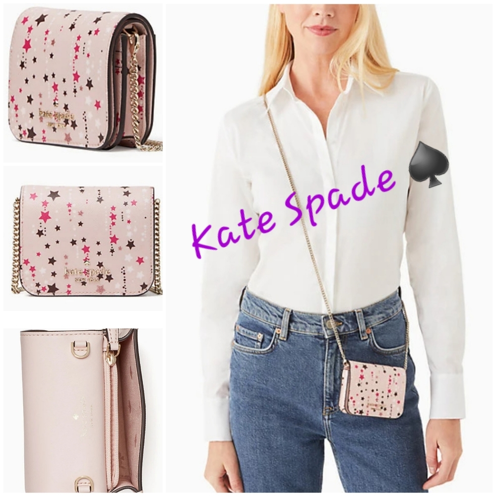 👀50% OFF👀 NWT‼️ Kate Spade Staci Star Crossbody Card Case Wallet w/Chain